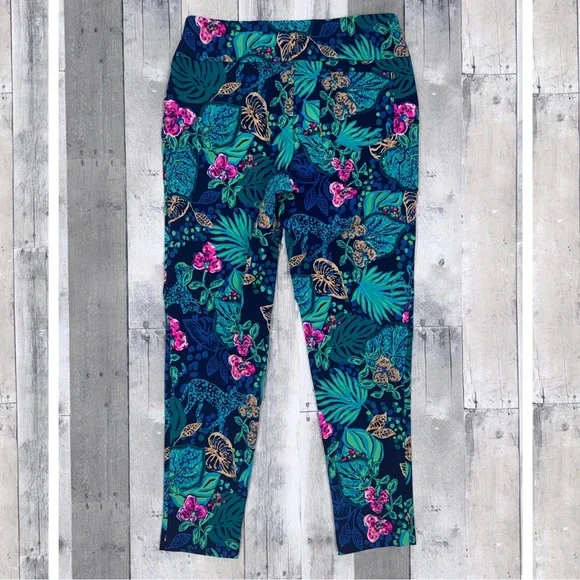 Lilly Pulitzer Vibrant Blue and Pink Cropped Corso Pants - Picture 3 of 10